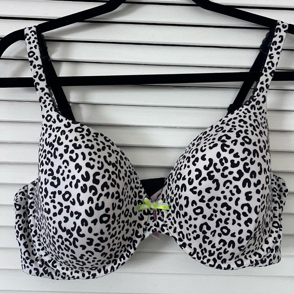 Victoria's Secret Black and White Animal Print Bra
